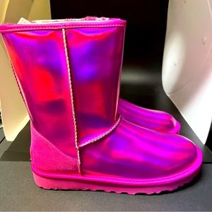 Ugg Classic Short Iridescent Boots DRG Pink Sz 8 New